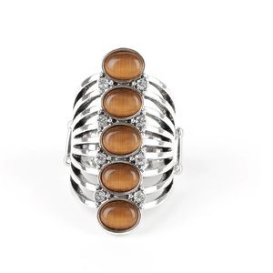 Brown and Silver Statement Ring
